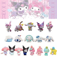 Sanrio Melody Kuromi  Figure Toys Cinnamoroll Swimming Ring Big-eared Dog Model Doll Kid Gift  Cake 