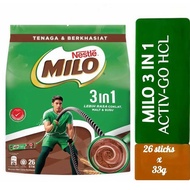 NESTLE MILO 3 IN 1 Activ-GO HCL { 14 sticks x 33g} / { 26 sticks x 33g}