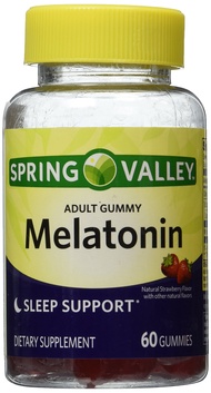 Spring Valley Adult Gummy Melatonin 5mg - Natural Strawberry Flavor - Single Bottle with 60 Gummies