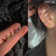 ✎■Zirkon telinga tulang kuku wanita perak jarum lilin plum menaikkan lubang telinga koklea kuku ins angin anting-anting