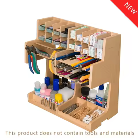 Model Tools Storage Rack Storage Box Wooden Box Hobby Making DIY Dspiae Model Tool Shelf