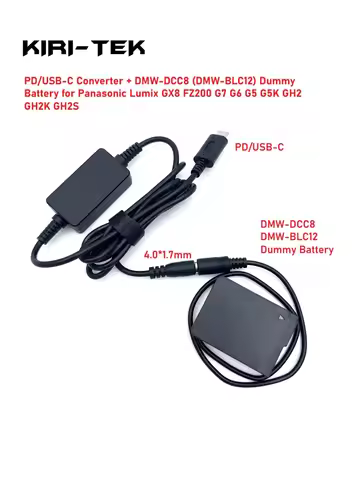 DMW-DCC8 BLC12 Dummy Battery USB-C Replace DMW-AC8 AC10 AC Power Adapter for Panasonic Lumix DC-G9 D