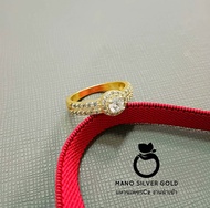 แหวนเพชรcz 0242 รุ่นฟรีไซส์ แหวนทองเคลือบแก้ว  หนัก 1 สลึง แหวนทองเคลือบแก้ว ทองสวย แหวนทอง แหวนทองชุบ แหวนทองสวย  แหวน