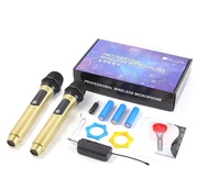 ไร้สาย ไมโครโฟน UHF Dual มือถือ ไมโครโฟน ไมโครโฟนแบบพกพา ทำงาน ช่วง 50M/168FT ชาร์จใหม่ได้ ไมโครโฟน