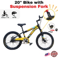 LIGHTING 20 inch Bicycle with Suspension Fork Budak Basikal dengan suspension fork MTB Oversize Handlebar Doublewall Rim
