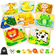 Montessori Toys for 1 2 3 Year Old Boys Girls, Animals Puzzles Educational Learning Toys 2 Year Old,