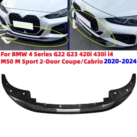 ABS Front Bumper Splitter Lip Diffuser Body Kit For BMW 4 Series G22 G23 420i 430i I4 M50 M Sport 2-