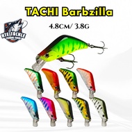 TACHI Barbzilla Minnow 4.8cm/3.8g Gewang Killer Fishing Lure Hard Bait Casting Sebarau Bass PB Kerap