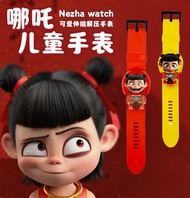 Jam Tangan Elektronik NEZHA สำหรับเด็กปรับขนาดได้สายซิลิโคนลายการ์ตูนน่ารัก2025ปฏิทินใหม่นาฬิกาลำลอง