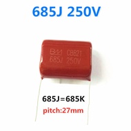 5Pcs CBB Capacitor 685J 250V 685K 6.8UF CBB21 CBB22 250V685K Metallized Polypropylene Film Capacitor