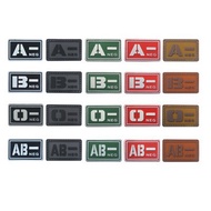 3D PVC A- B- AB- O- Negative Type Group Patch Tactical Patches Military Rubber Badges