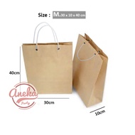 Paper Bag kantong kertas polos coklat / Shopping Bag Polos coklat ecer / tas kertas karton polos cok