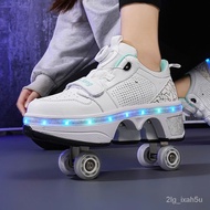 Luminous Rechargeable Roller Skate Shoes 4 Wheels Retractable Walking Wheel Men Women Youth Children