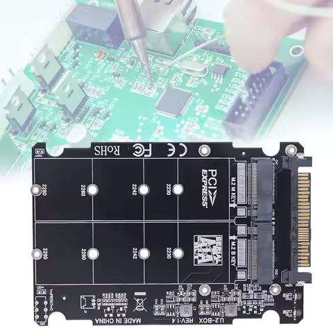 M.2 SSD To U.2 Adapter Card M.2 NVMe SATA-Bus NGFF SSD To PCI-e U.2 Adapter 32Gbps PC-E3.0X4 with Ca