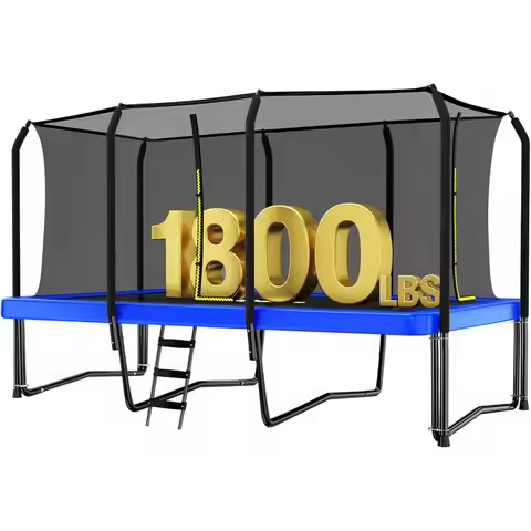 Zupapa 1800LBS Weight Capacity Rectangle Trampoline 10x17FT 9X15FT 8X14FT Outdoor Square Gymnastics 