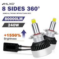 【Super Bright】HLXG 80000LM 360 Turbo CSP 9005 9006 HB3 HB4 H7 canbus 9012 Hir2 H8 h11 H1 LED Lights 6000K 4300K car headlight Auto lamp bulb 2pcs LED