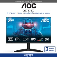 AOC Q27B36X | 27" QHD | IPS | 144Hz | 0.5ms(MPRT) | AdaptiveSync | Monitor
