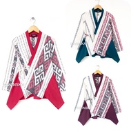 Atasan Tenun Kombinasi WP 181 Blus Blouse Batik Lengan Panjang Baju Kerja wanita Motif Batik Modern 