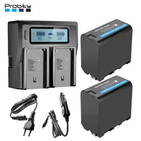 8800mAh NP F970 NP-F960 Power Indicator Battery Batterie + Ultra Fast LCD Dual Charger for Sony NP F