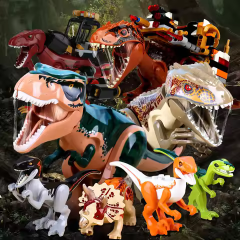 Dinosaurs Fossil Indominus T Rex Dino Park Model Building Blocks Kits Jurassic Bricks World Tyrannos