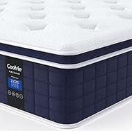 Coolvie 12 Inch King Size Mattress, Hybrid King Mattress in a Box, 3 Layer Premium Foam with Pocket 
