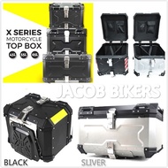 TOP BOX HEAVY DUTY ALUMINIUM Top Box X Design Kotak Motosikal Peti Aluminum Box Motorcycle PETI 28L 