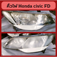 คิ้วไฟ แต่งไฟหน้า รถยนต์ Honda civic FD งานพลาสติกabsพ่นสีดำด้าน พร้อมติดเทปกาว3m ติดตั้งได้เลย