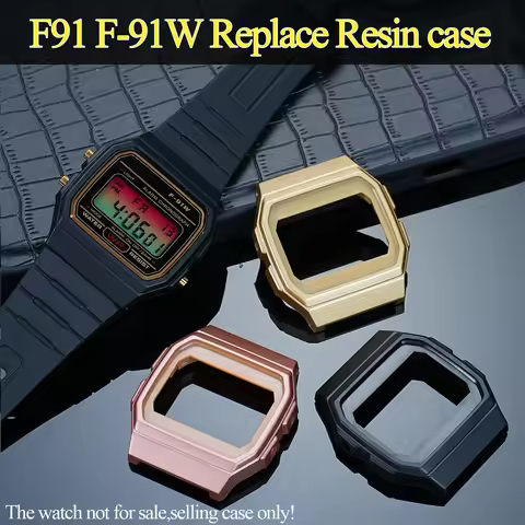 F91W watch Case For Casio electronic watch f91w F-91W-1 Series Hard rubber case Bezel shell Modifica