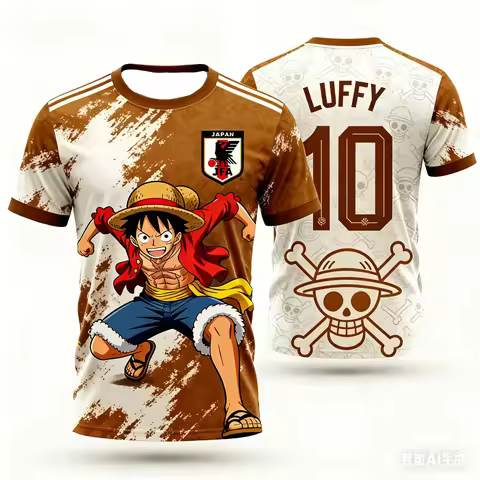2026 Japan One Piece Luffy Football Jersey T-shirt Kids Football Special Jersey Kit Adult Men's Quic