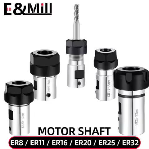 ER8 ER11 ER16 ER20 ER25 Collet Chuck Spindle Motor Shaft Extension Rod DIY Spindle adapter Chuck Lat