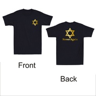 Never Again Jewish Star of David Anti Hamas Stand With Israel Front&Back T-Shirt