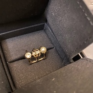 Chanel 三環單支耳扣耳環無耳洞夾式耳環 珍珠 鑽石 logo聖誕禮物