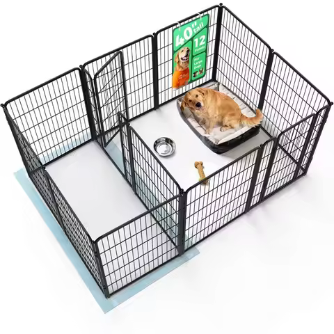 Homeplus Unleashed Indoor Dog Playpen - Stress-Free and Safe Play, Heavy Duty 40 Inch 12 Panels with