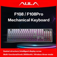 AULA F108 Pro RGB Mechanical Gaming Keyboard, 108 Keys, Hot Swappable, Backlit, Wired, Professional 