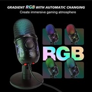 Panvotech RGB USB 麥克風適用於 PC、Mac、PS4、PS5、靜音和降噪非常適合錄製、串流、遊戲、播客  fdpckp Panvotech RGB USB Microphone fo