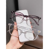 Purple Glasses Frame Square Anti-Blue Light Big Face Glasses Myopia Can Be Matched with Degree Flat 