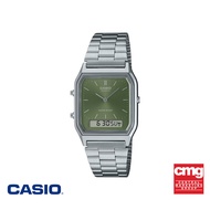 CASIO นาฬิกาข้อมือ CASIO รุ่น AQ-230A-3AMQYDF สายสแตนเลส สีเขียว