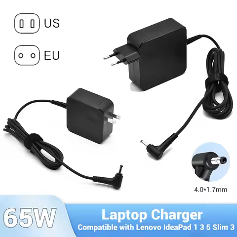 65W 20V 3.25A Laptop Charger 4.0*1.7mm DC Power Adapter Replacement for Lenovo Ideapad 100 110 130s 