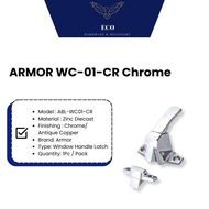 ECO HARDWARE ARMOR WC-01-CR Chrome Window Handle And Latch Window Handle Lock Window Catch AC