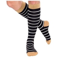 LISH Women's Striped Compression Socks Graduated Knee Comfy Socks