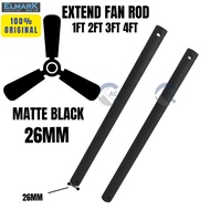 26MM Ceiling Fan Extension Downrod | Fan Rod | Black Fan Rod|  12 Inch | 24Inch | 36Inch | 48Inch | 