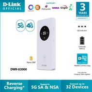 D-Link DWR-U2000 5G Mobile Router Wi-Fi Hostpot | 5G NR SA and NSA | 5G/4G/LTE | 5000mAH | upto 32 d