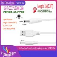 สายชาร์จ USB สำหรับ Foreo Luna2 Luna3 Mini 2 Go Luxe Facial Spa Massager สำหรับทำความสะอาด USB Charger Cord