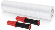 Stretch Wrap Roll with Handle 15” x 1000Ft – 80 Gauge – Heavy Duty Plastic Shrink wrap Roll with Rotating Handles for Pallet Wrap Film - Plastic Wrap for Moving Supplies - Shrink Wrap for Moving,