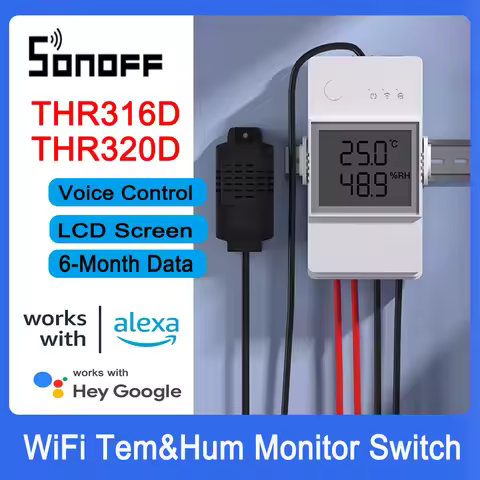 SONOFF TH Elite THR316D/THR320D WiFi Smart Switch Temp&Hum Monitoring Switch Smart Home work with DS