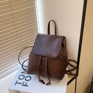 beg sekolah nike beg beg sekolah Small Retro Brown Backpack Women 2025 Spring Summer New Style Simpl