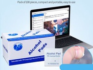 其他品牌 - 100片酒精消毒濕紙巾 (每盒100片, 共1盒) 消毒棉片,消毒濕巾,消毒酒精紙 70%酒精 消毒濕紙巾 酒精濕紙巾70%乙醇 6cm x 3cm (100片獨立包裝/盒) 消毒濕巾 