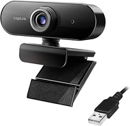 LogiLink UA0371 - Pro Full HD USB Webcam with Microphone for crisp video calls via Skype/Google Meet