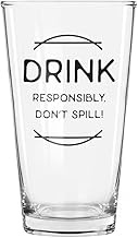 Creative Brands Fathers Day Dad Craft Beer Gift Pint Glass by Faithworks, 16-Ounce, Don't Spill