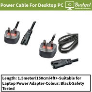 Power Cable For Desktop PC - Built In Fuse (2 Pin)  1.2 - 1.7 M